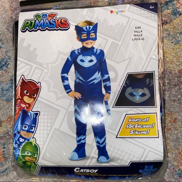 PJ MASKS CATBOY Light Up Halloween Costume Size Lg 4-6 - Picture 1 of 7